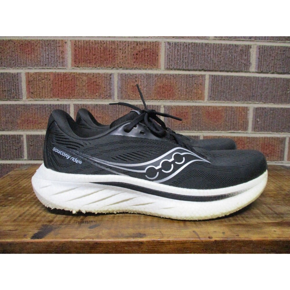 Saucony Mens Ride 18 Black S21000-100 Athletic Running Shoes Sneakers Size 9